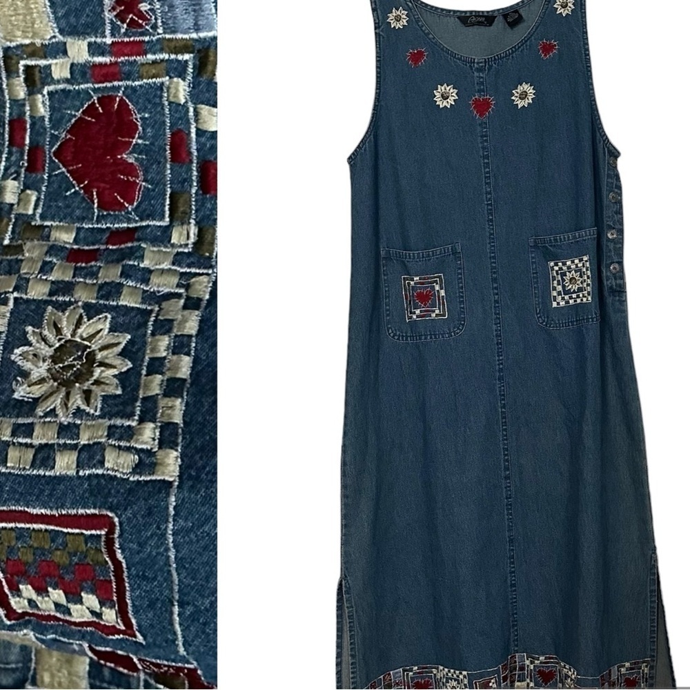Agan Denim Dress Blue Sunflowers PL